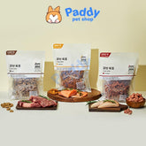 Bánh Thưởng Cho Chó Viên Thịt Bò, Gà & Cá Hồi Bowwow Cube Jerky - Paddy Pet Shop
